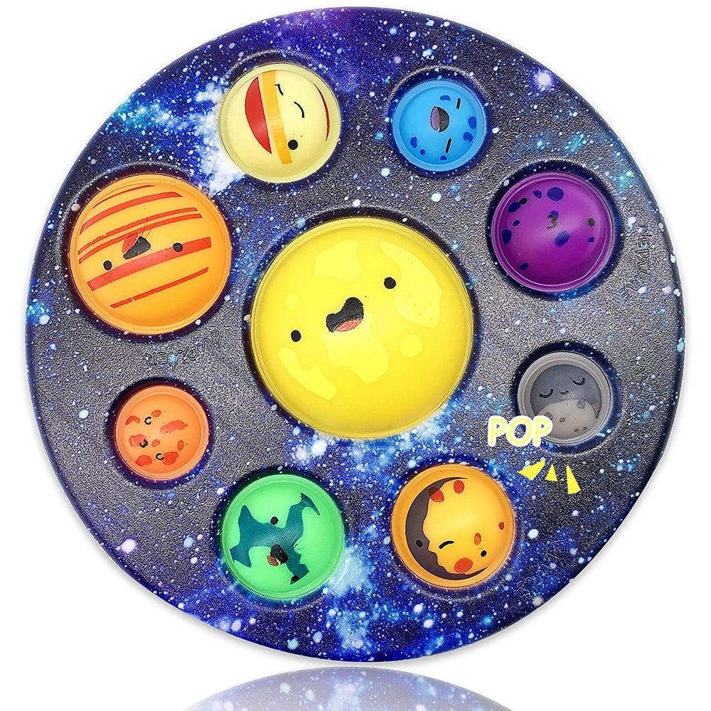 2 Pieces Planet Pop It Simple Dimple Fidgets Toy